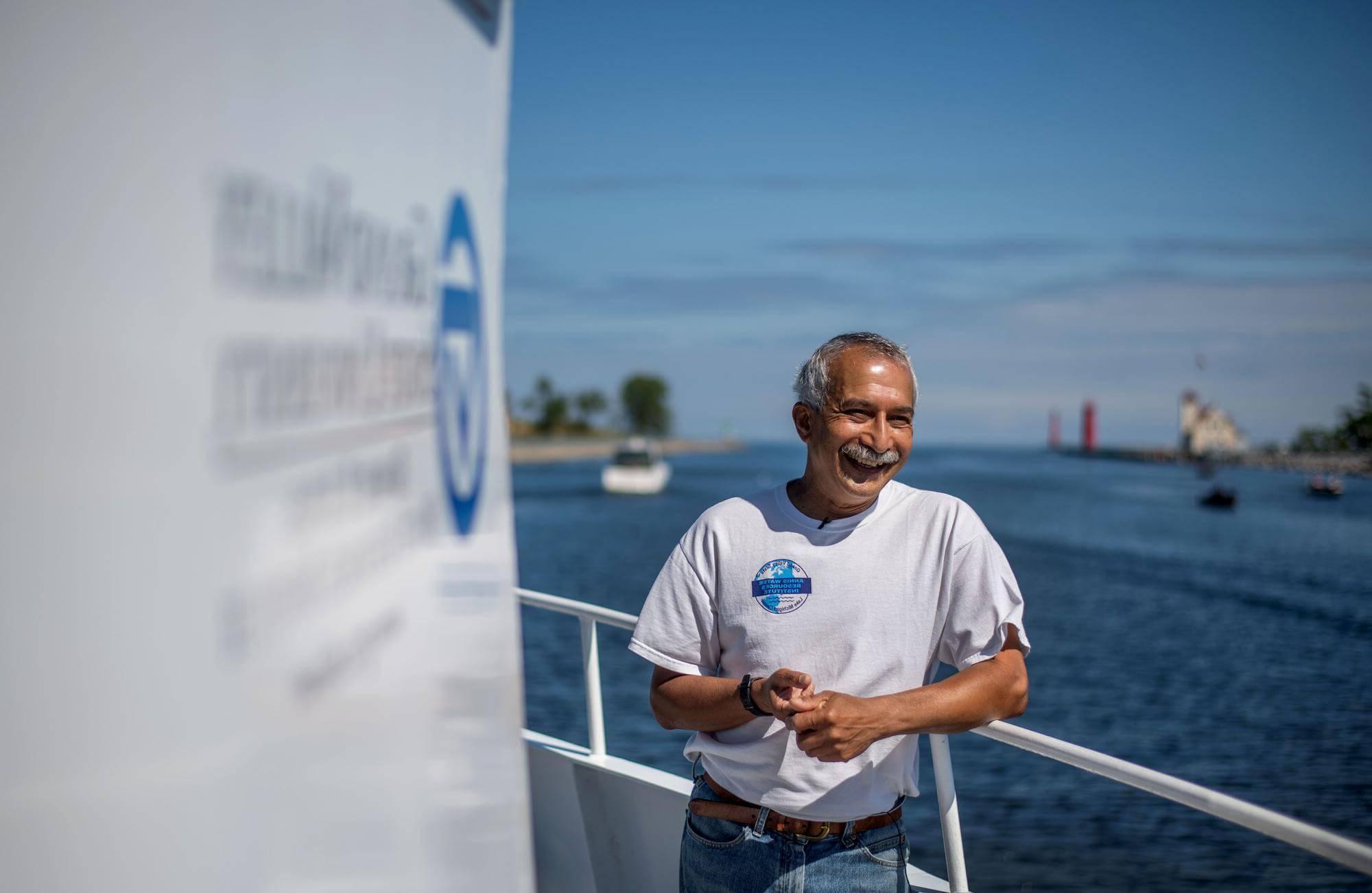 Bopi Biddanda on board the RV Jackson